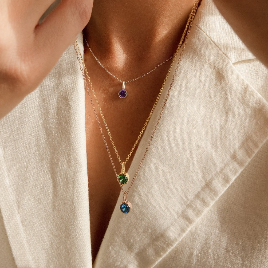 Collier de pierre de naissance - Collier de pierres précieuses