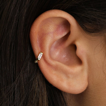Boucles d'oreilles Diamant - Boucles d'oreilles Cartilage Baguette