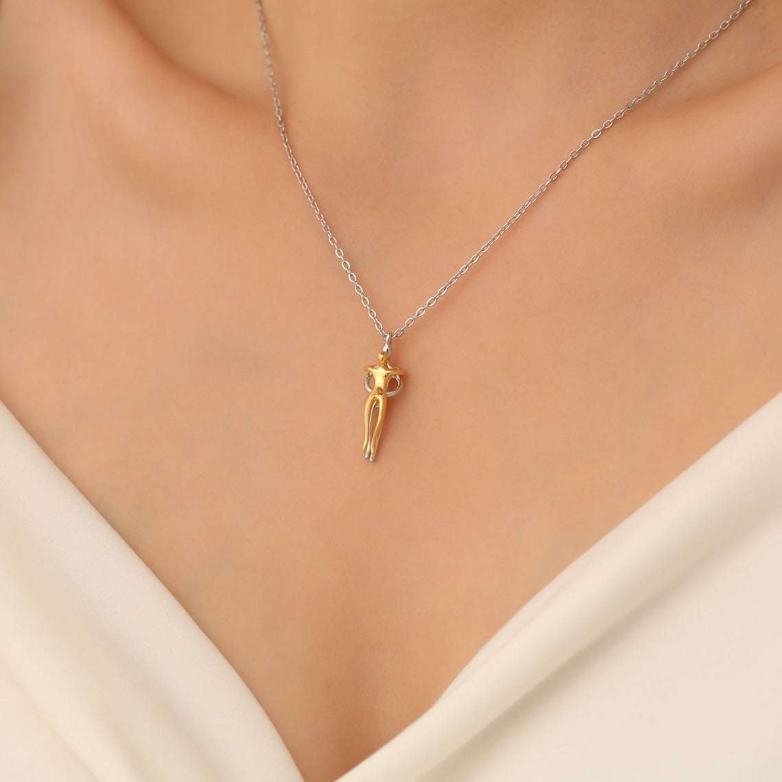Pendentif Love Hug - Collier de couple avec étreinte