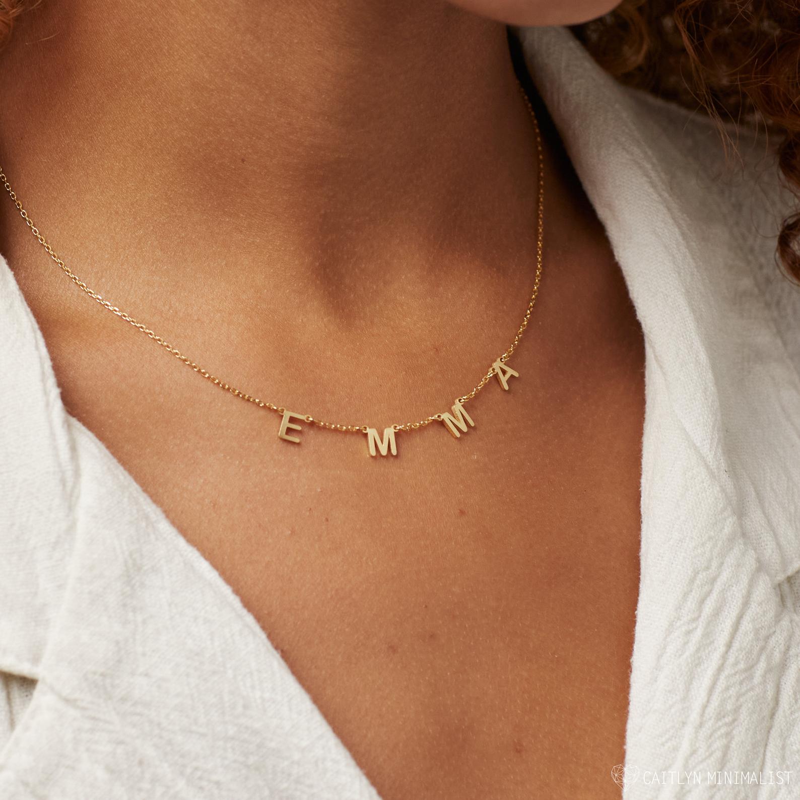 Collier avec nom de lettres - Collier de nom personnalisé