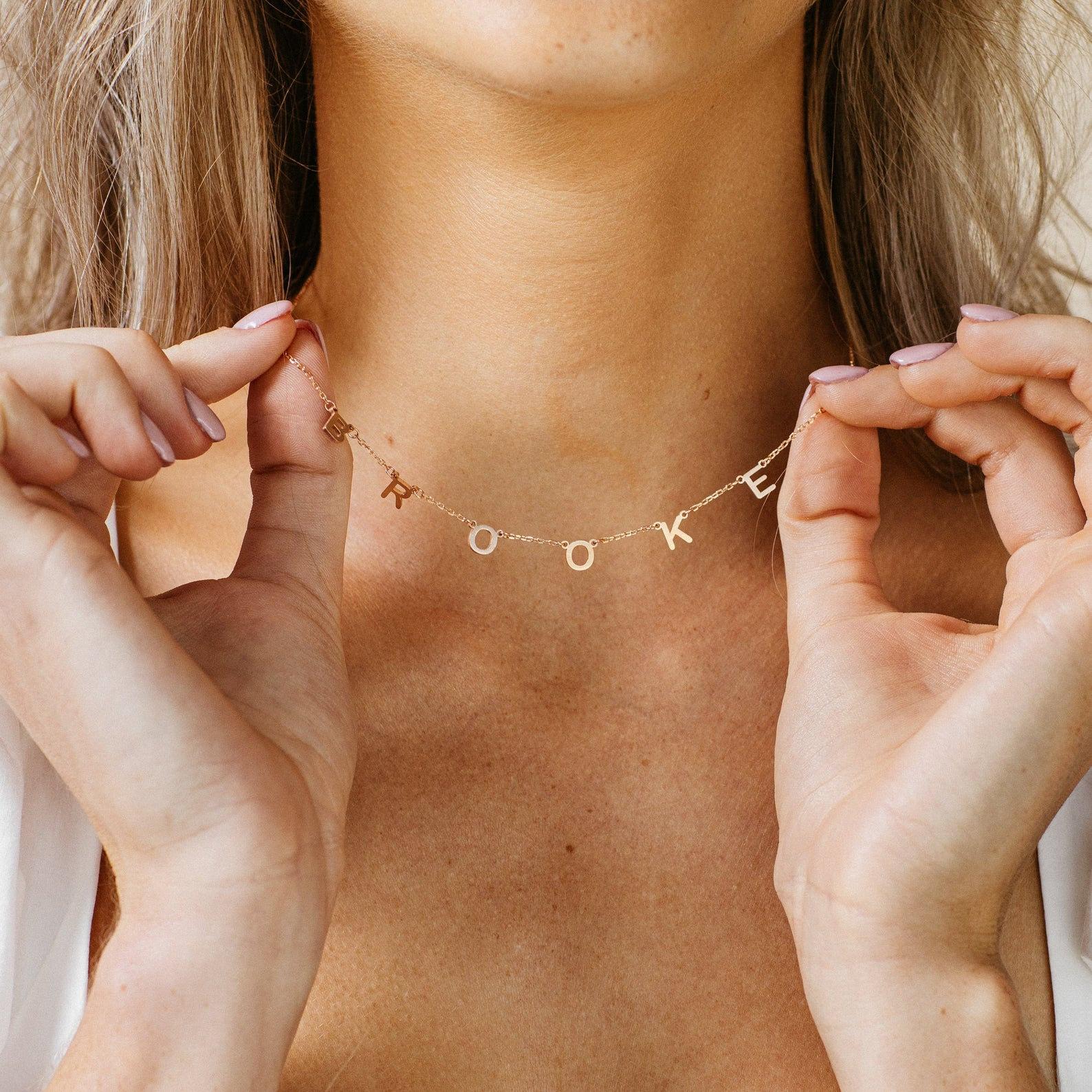 Collier avec nom de lettres - Collier de nom personnalisé