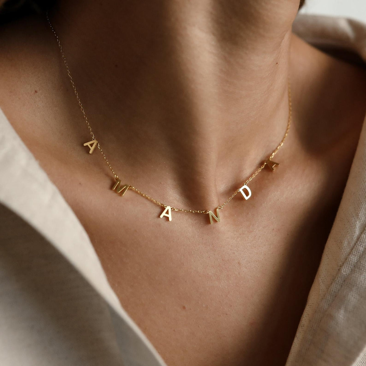 Collier avec nom de lettres - Collier de nom personnalisé
