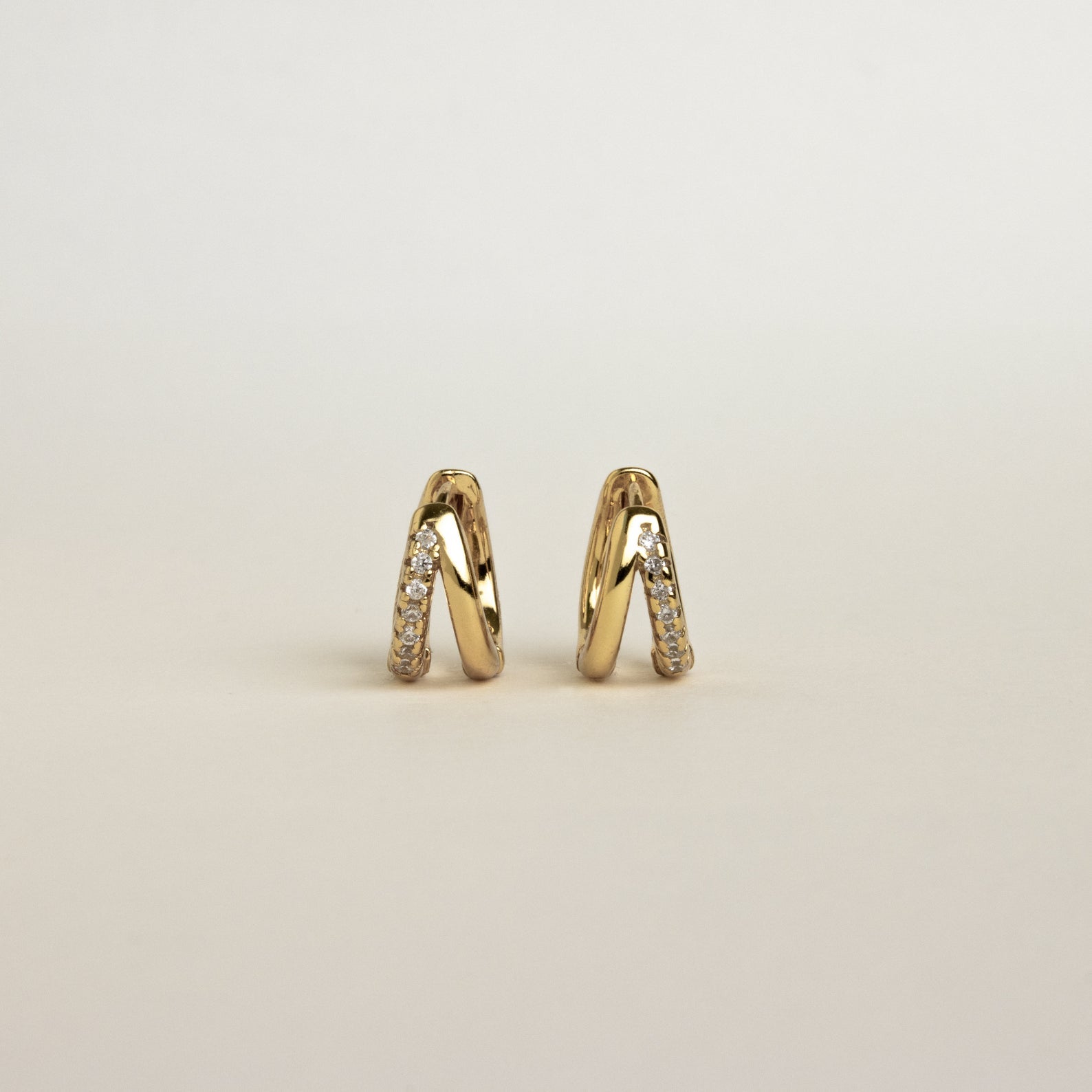 Duo Huggies - boucles d'oreilles duo en zirconium