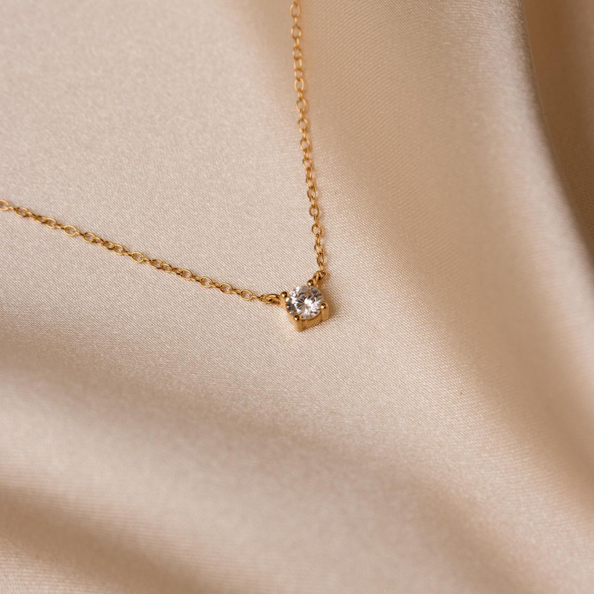 Collier Délicat de Diamants - Collier avec Ornements en Pierre