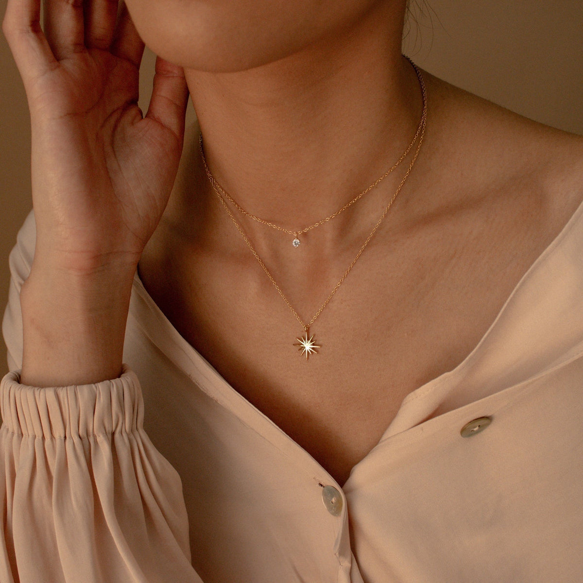 Collier d'étoile à double couche - Collier Starburst Duo