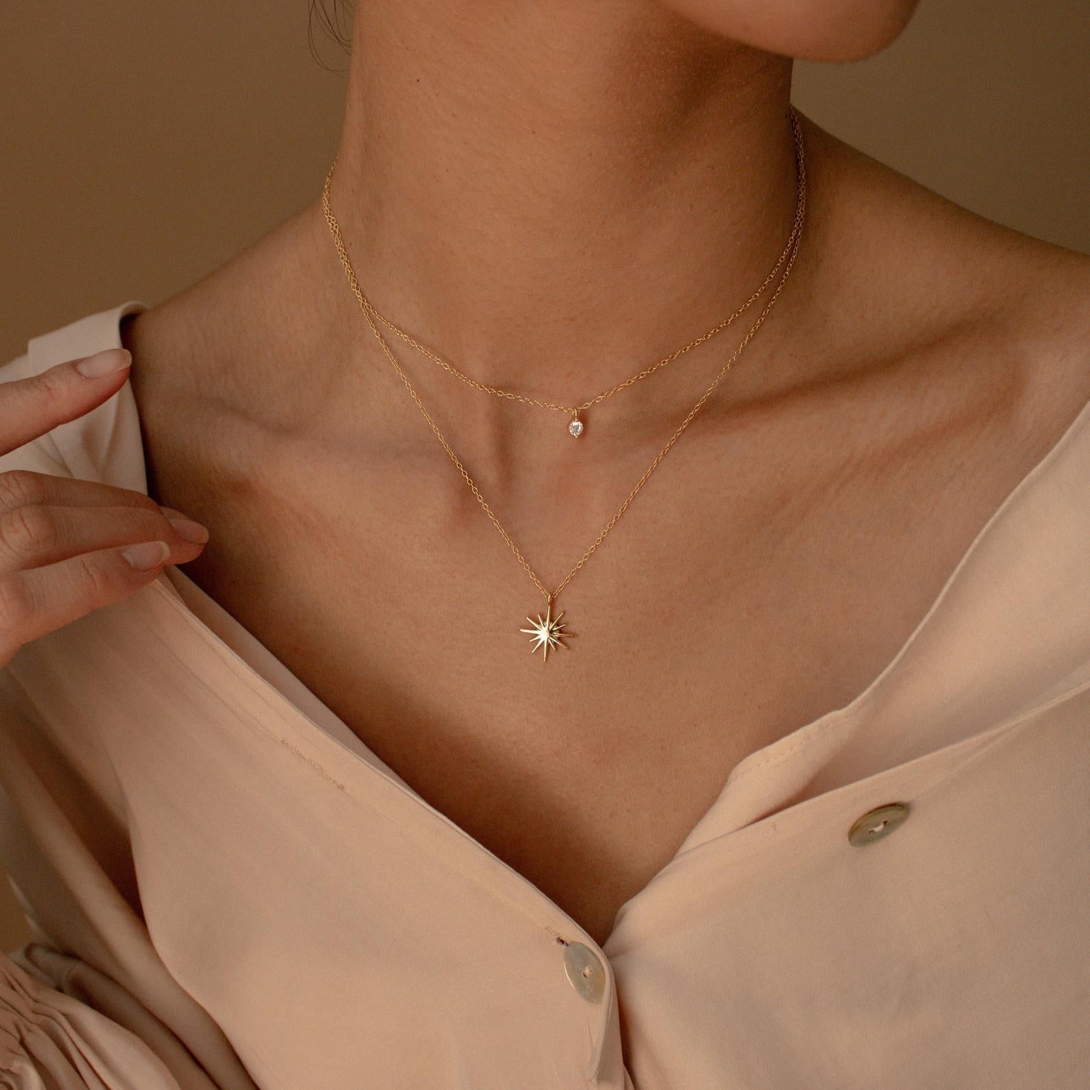 Collier d'étoile à double couche - Collier Starburst Duo