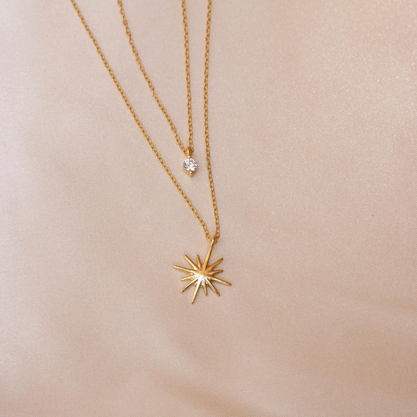 Collier d'étoile à double couche - Collier Starburst Duo
