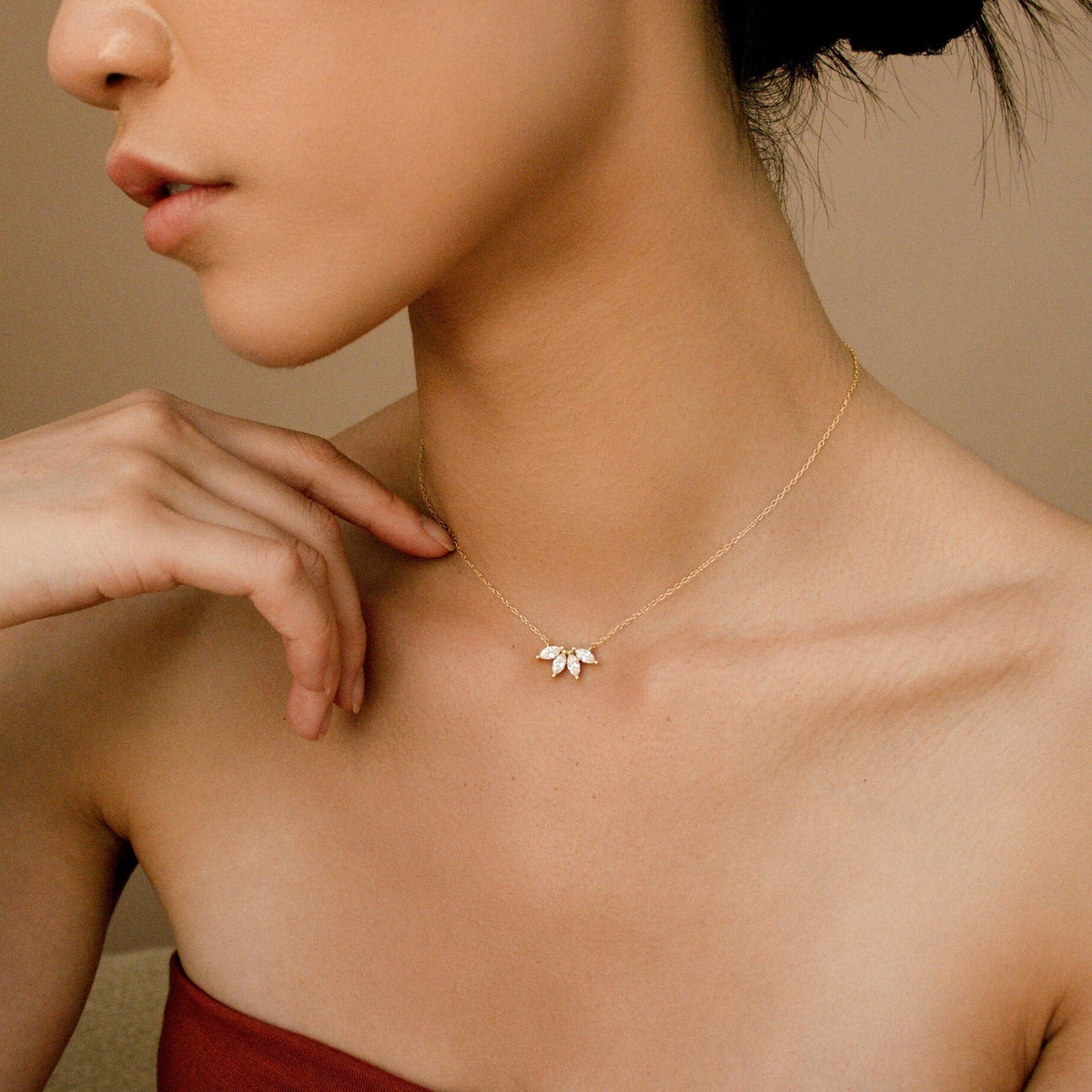 Collier en diamant marquise - Incrustation de pierre marquise