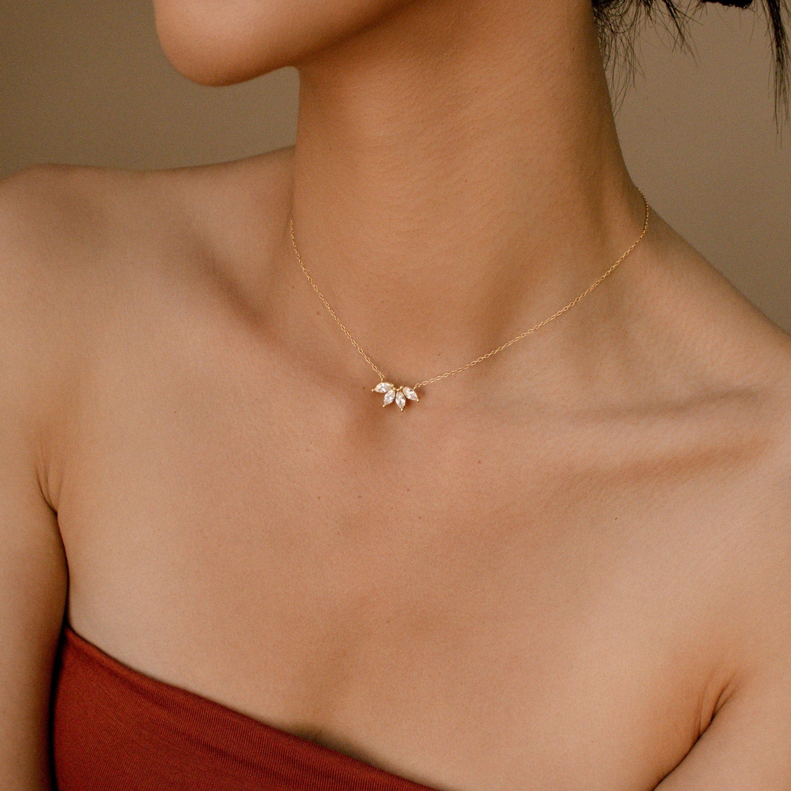 Collier en diamant marquise - Incrustation de pierre marquise