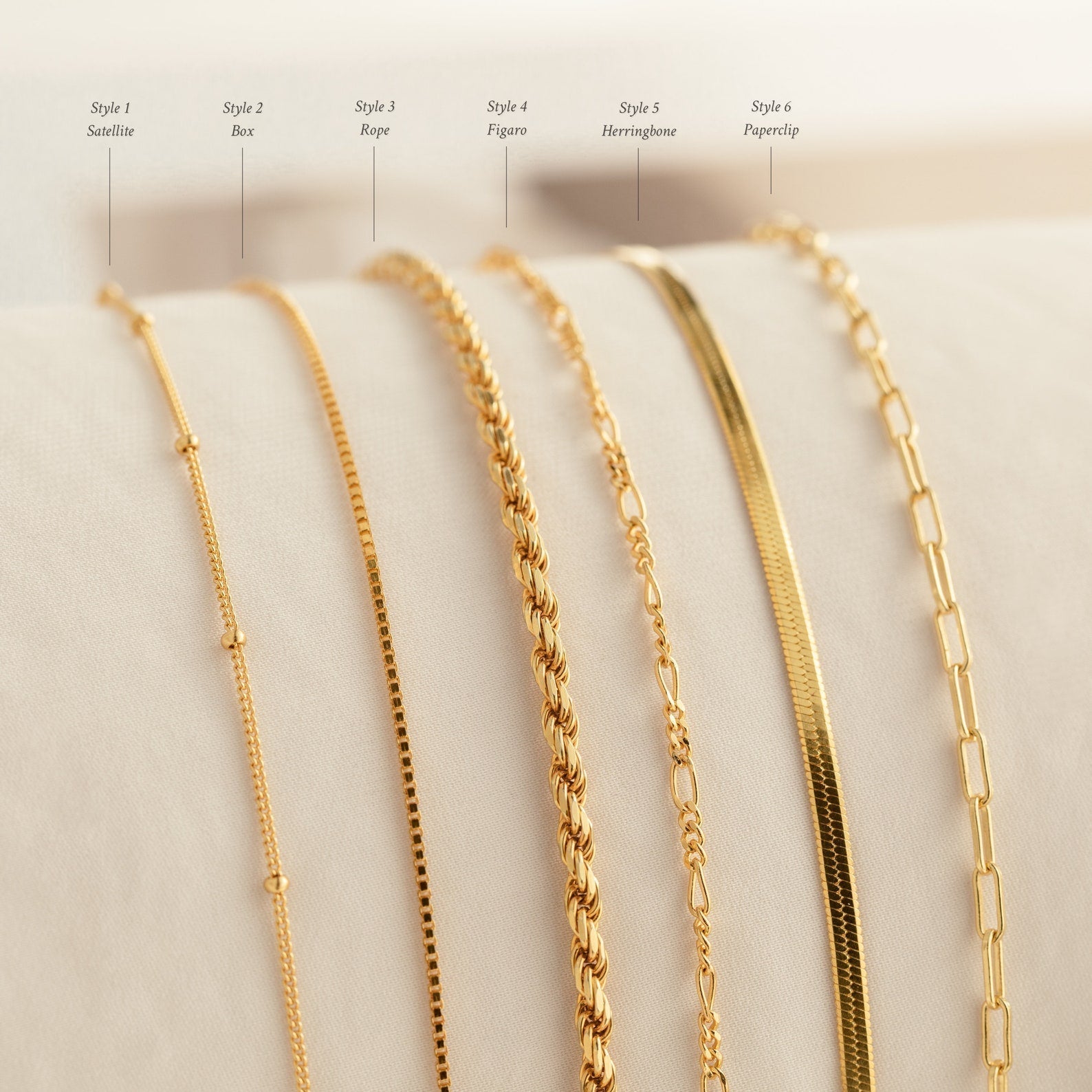 Bracelets en chaîne - bracelets minimalistes en couches