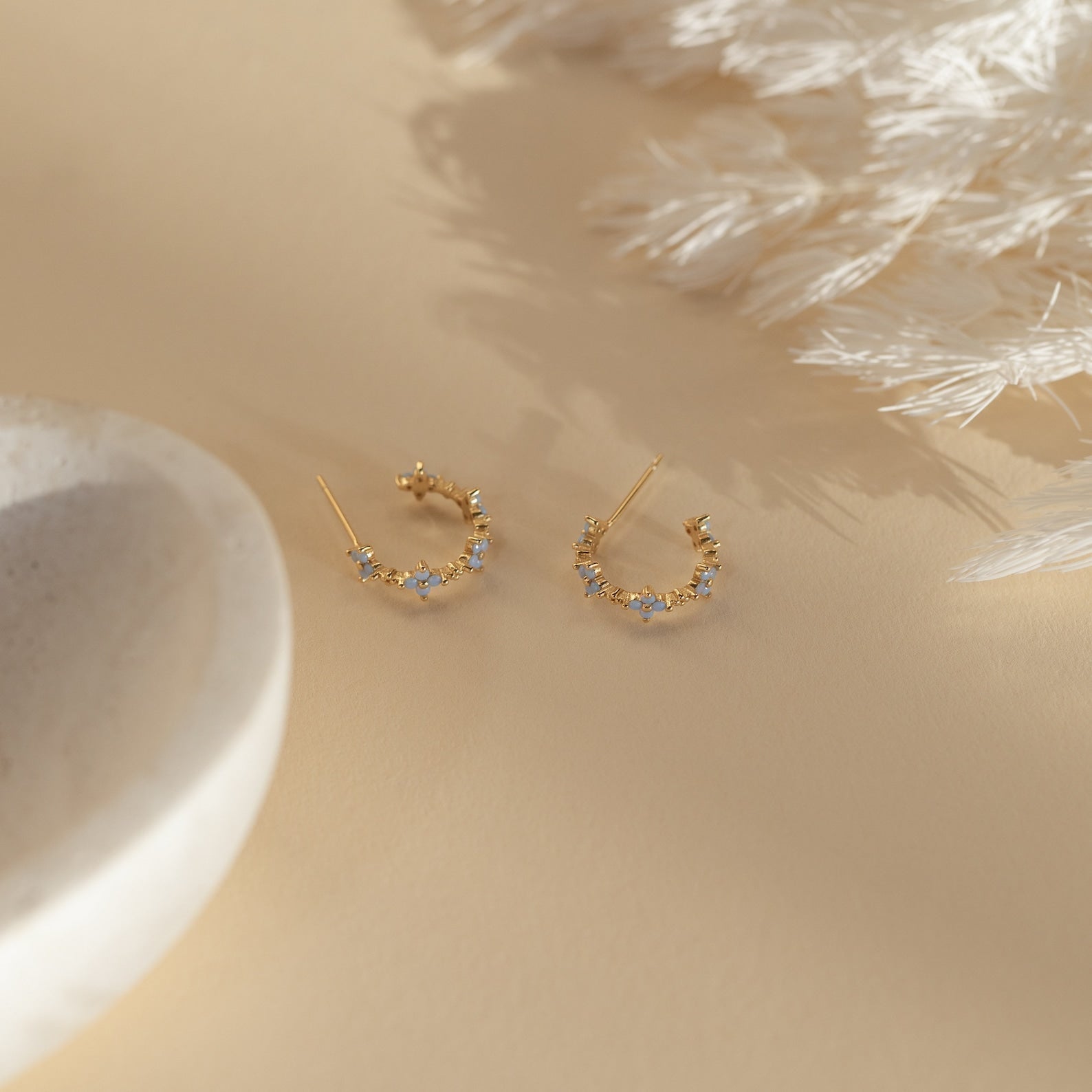 Boucles d'oreilles monuments - Aros de fleurs de lierre