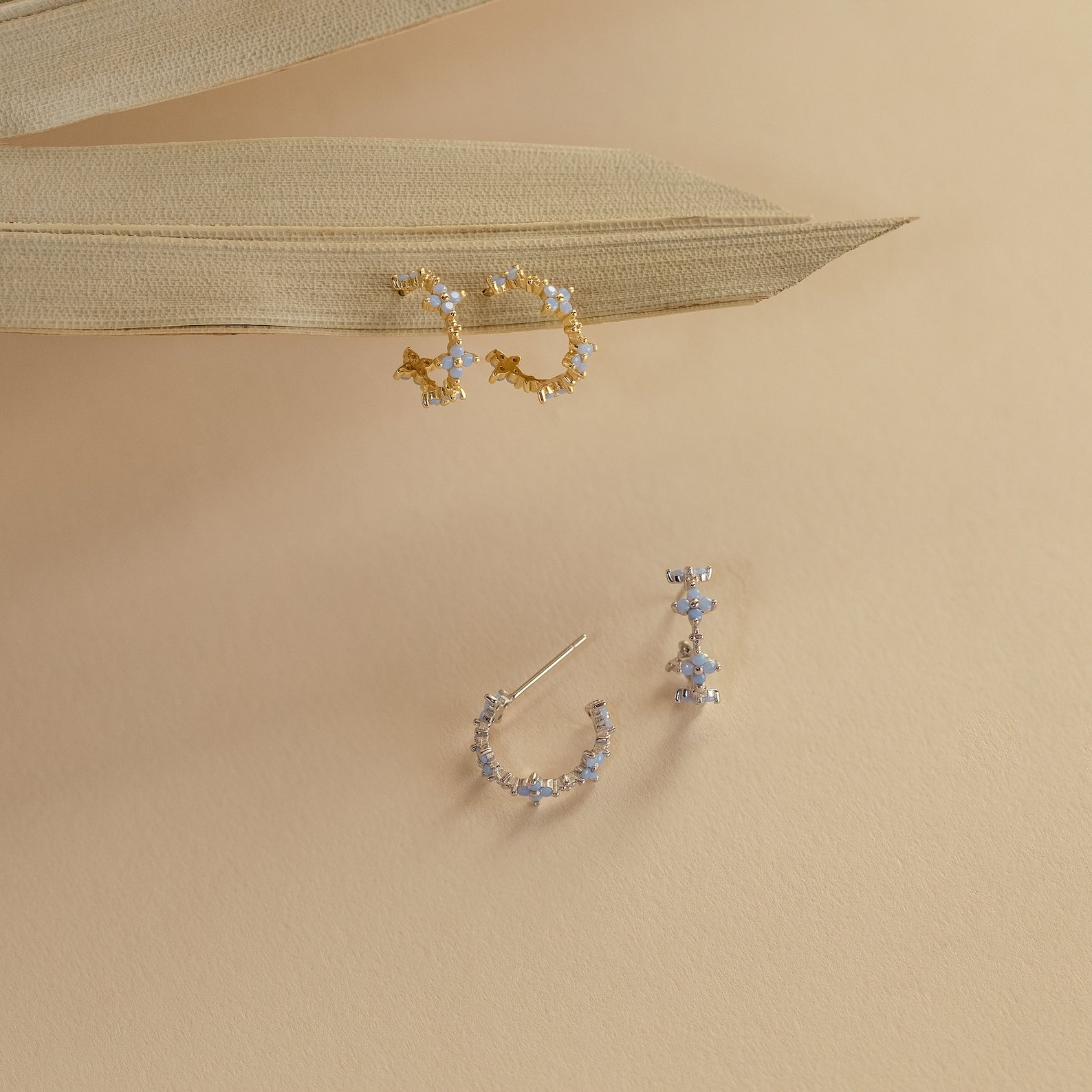 Boucles d'oreilles monuments - Aros de fleurs de lierre