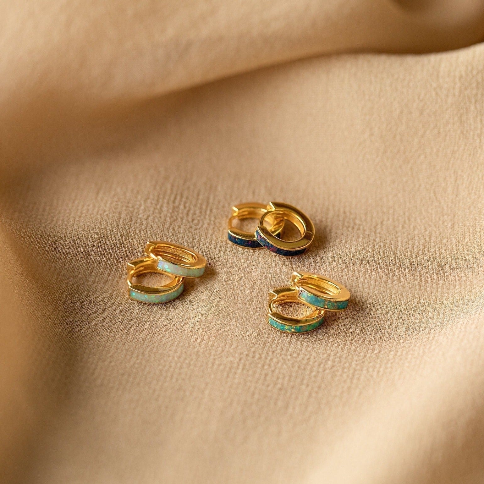 Bagues d'Intarsia d'Opale - Boucles d'oreilles d'Opale