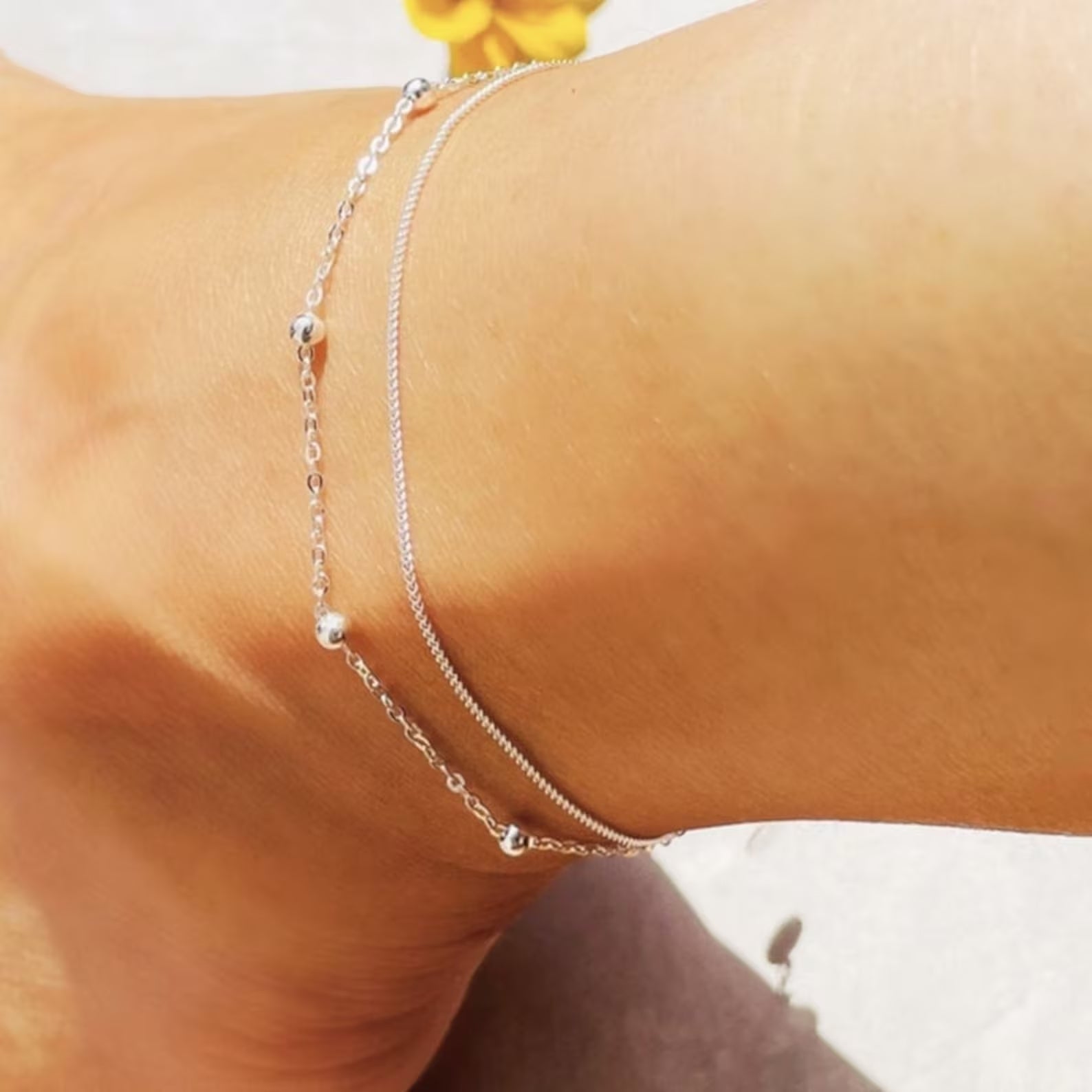 Bracelet de cheville style argent 2
