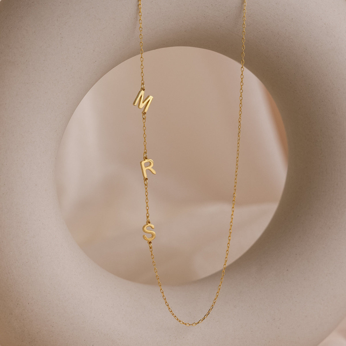 Collier avec initiales latérales - Collier de lettres individuelles