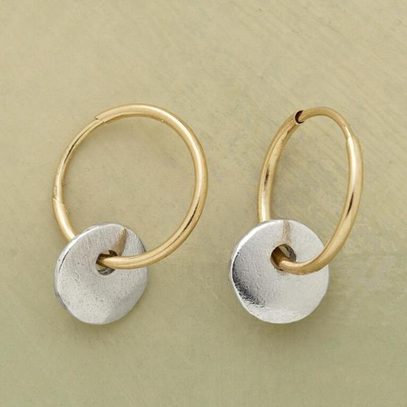 Seyna – Boucles d'oreilles élégantes en cercles dorés et argentés