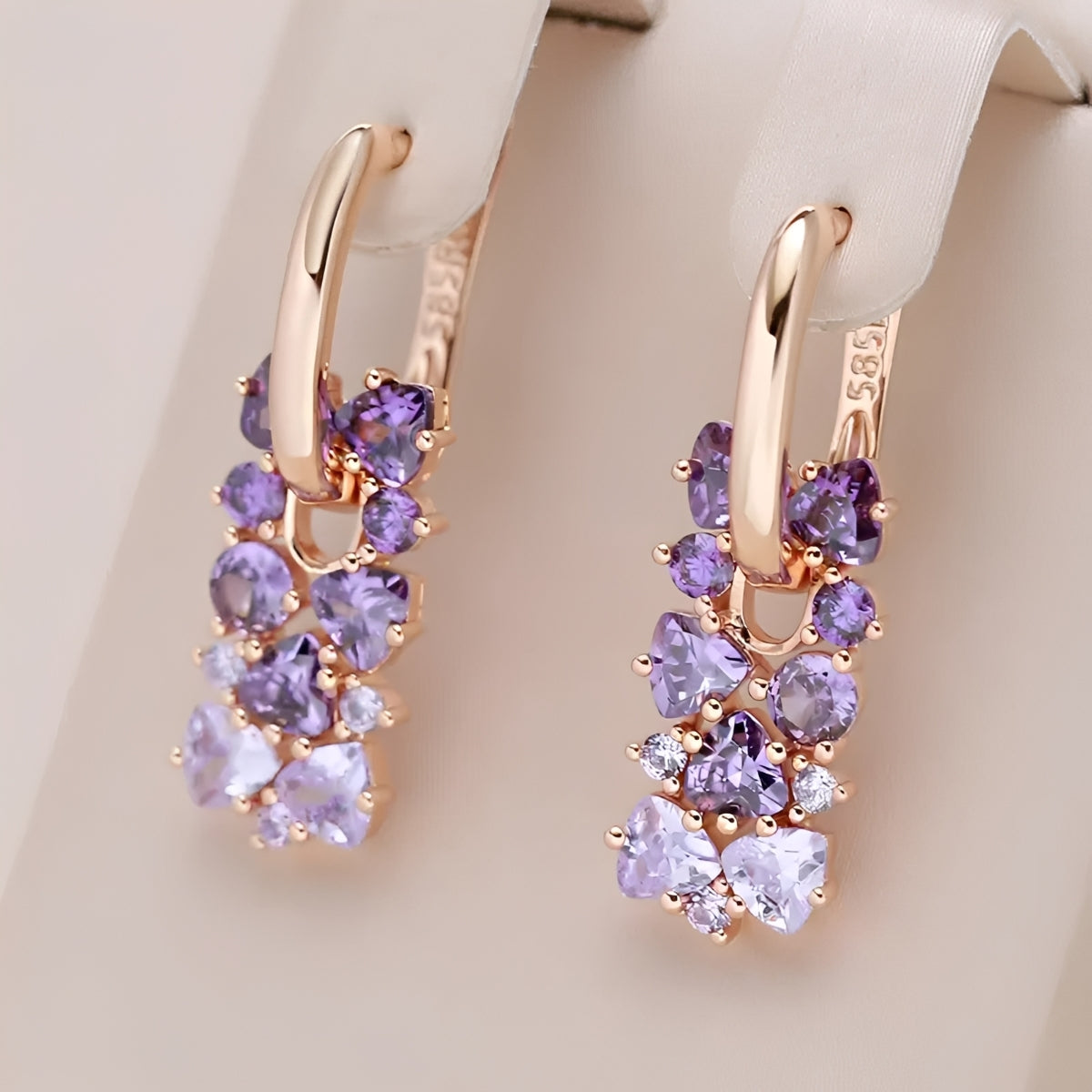 Joshi – Boucles d'oreilles élégantes violettes