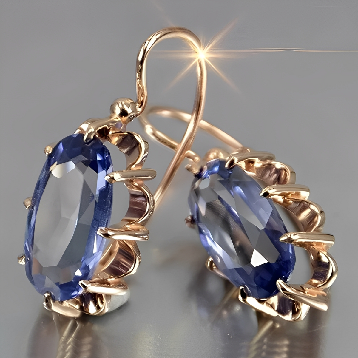 Jayela – Boucles d'oreilles vintage avec zirconiums bleus