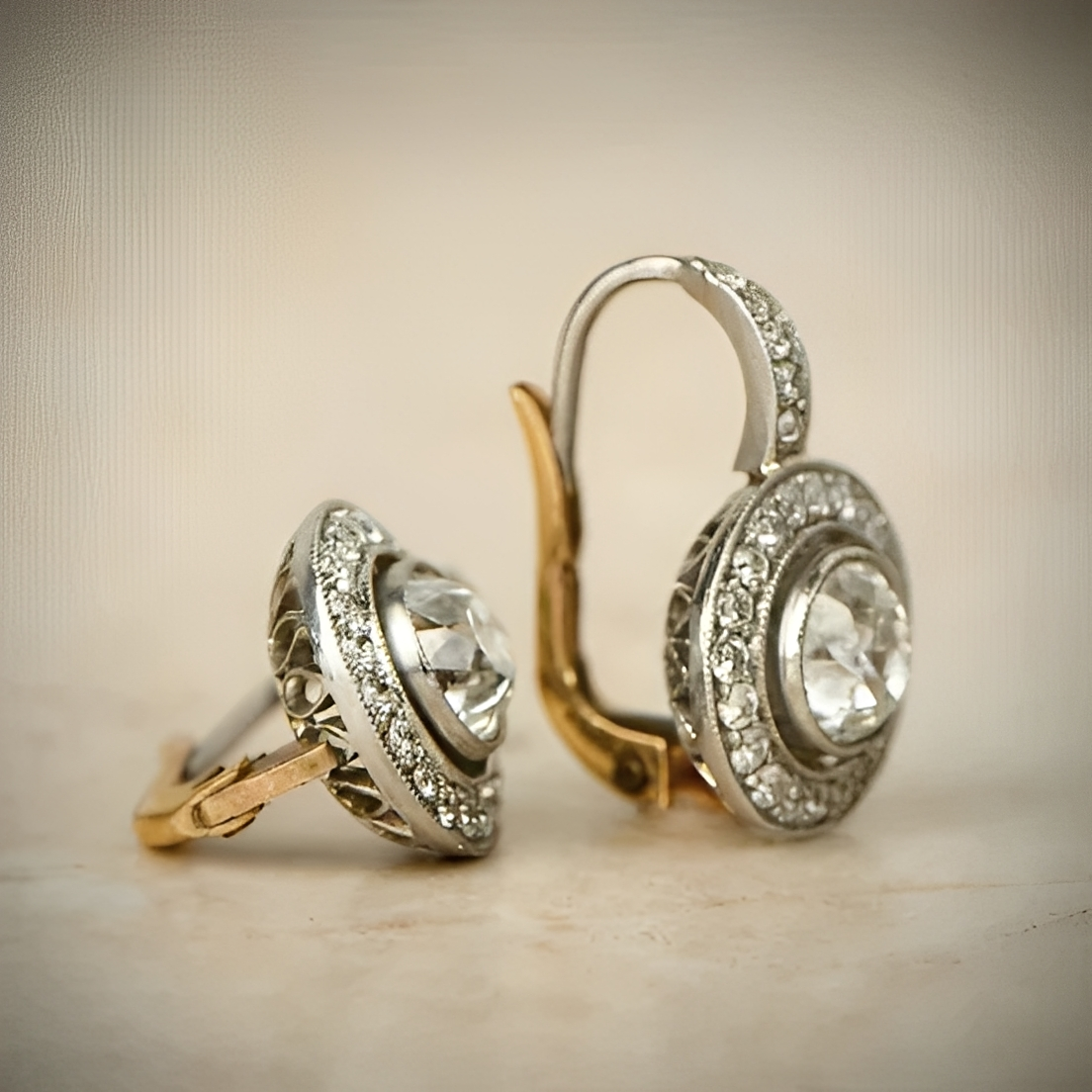 Adele – Boucles d'oreilles vintage en argent et zircon