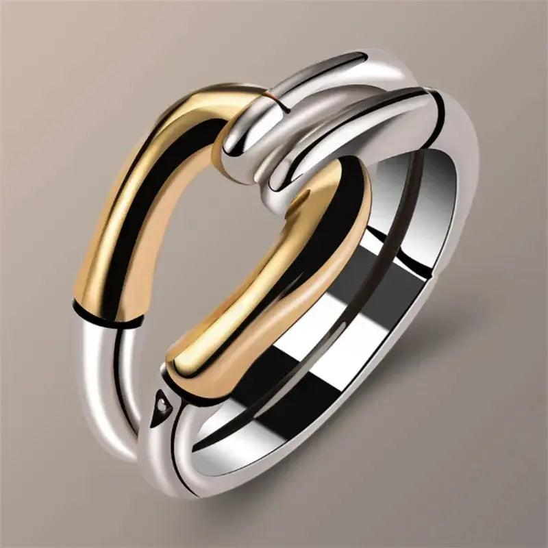 Althéa – Bague vintage avec design de nœud en or et argent