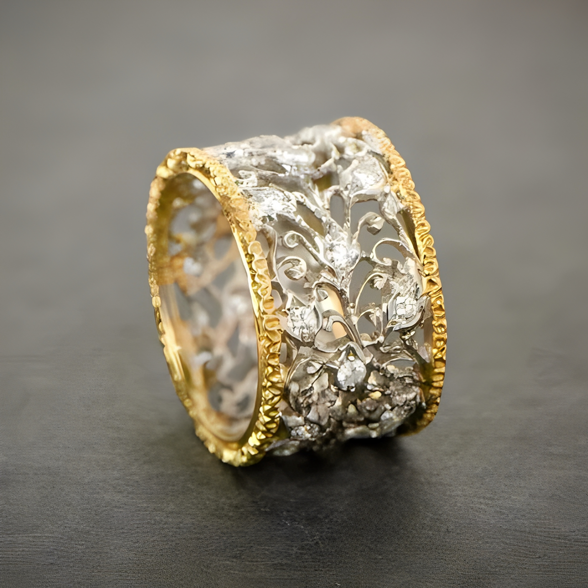 Yona – Bague vintage de lierre en zirconite