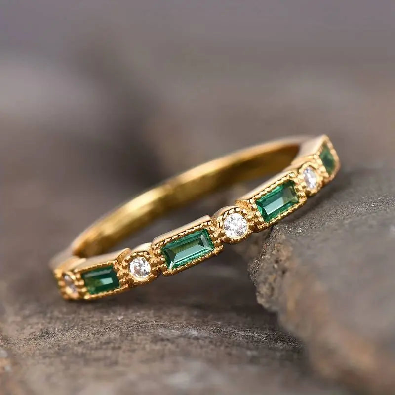 Crista – Bague de déclaration verte