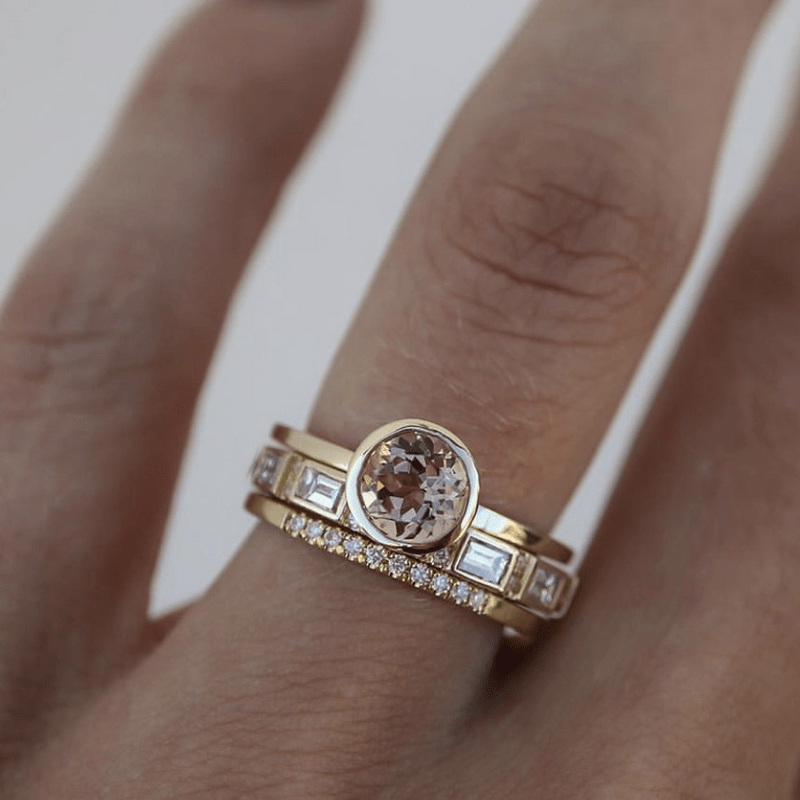 Soline – Bague avec cristal serti en or