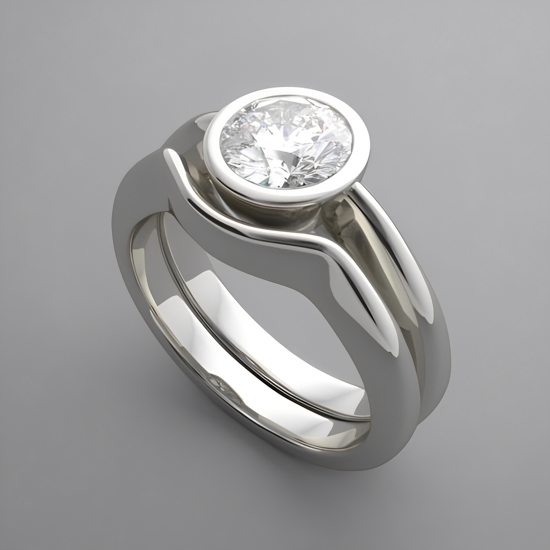 Aria – Bague vintage avec détail blanc rond