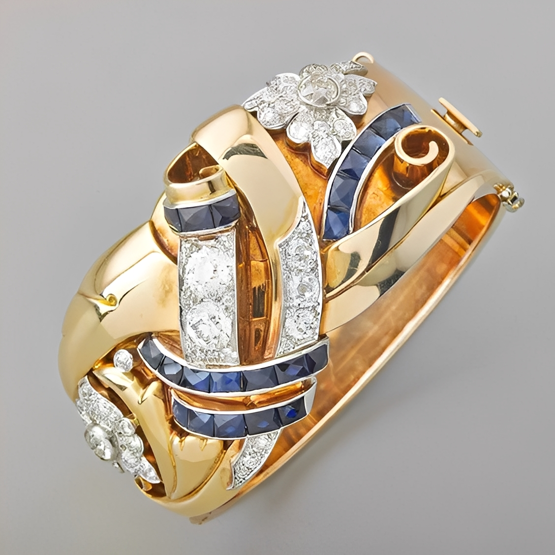 Mireille – bague vintage en or et zircon bleu