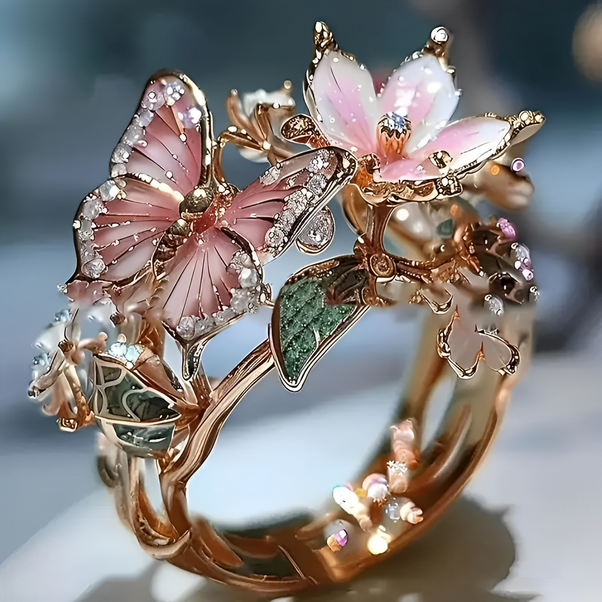 Meliora – Bague papillon brillante en zircon