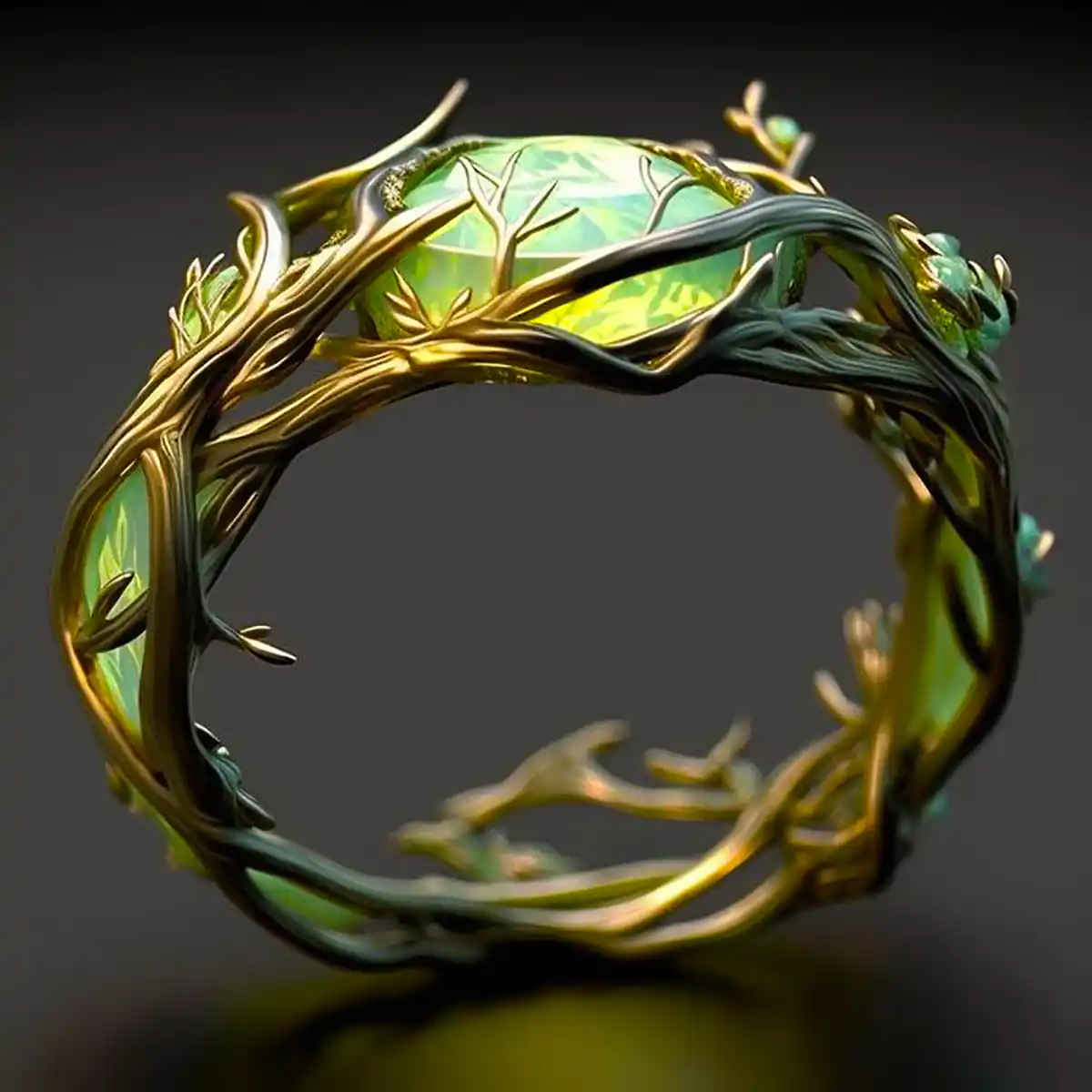 Marianne – Bague avec opale verte