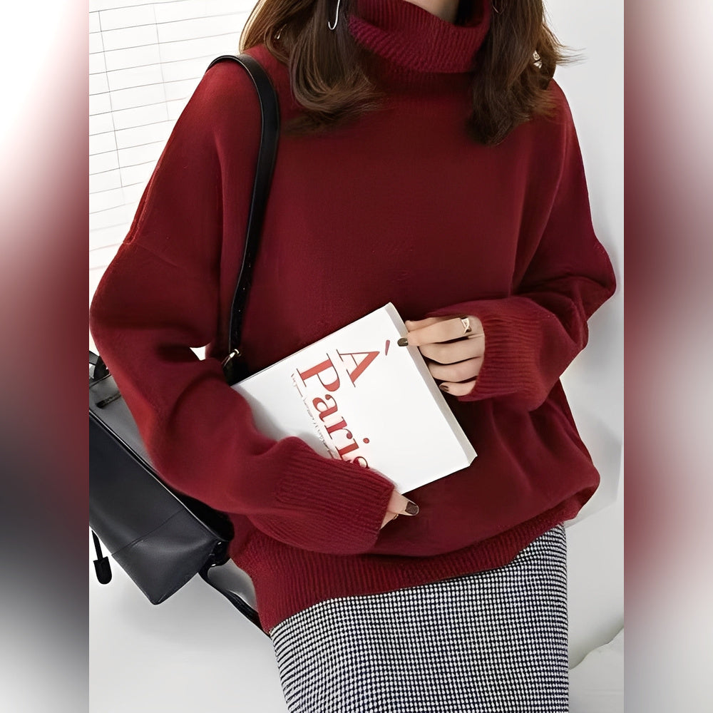 Yvette – Pull-over avec col haut pour femmes