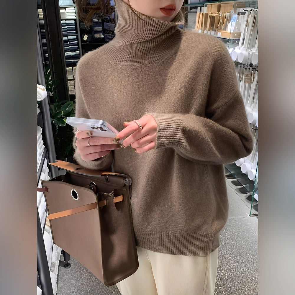 Yvette – Pull-over avec col haut pour femmes