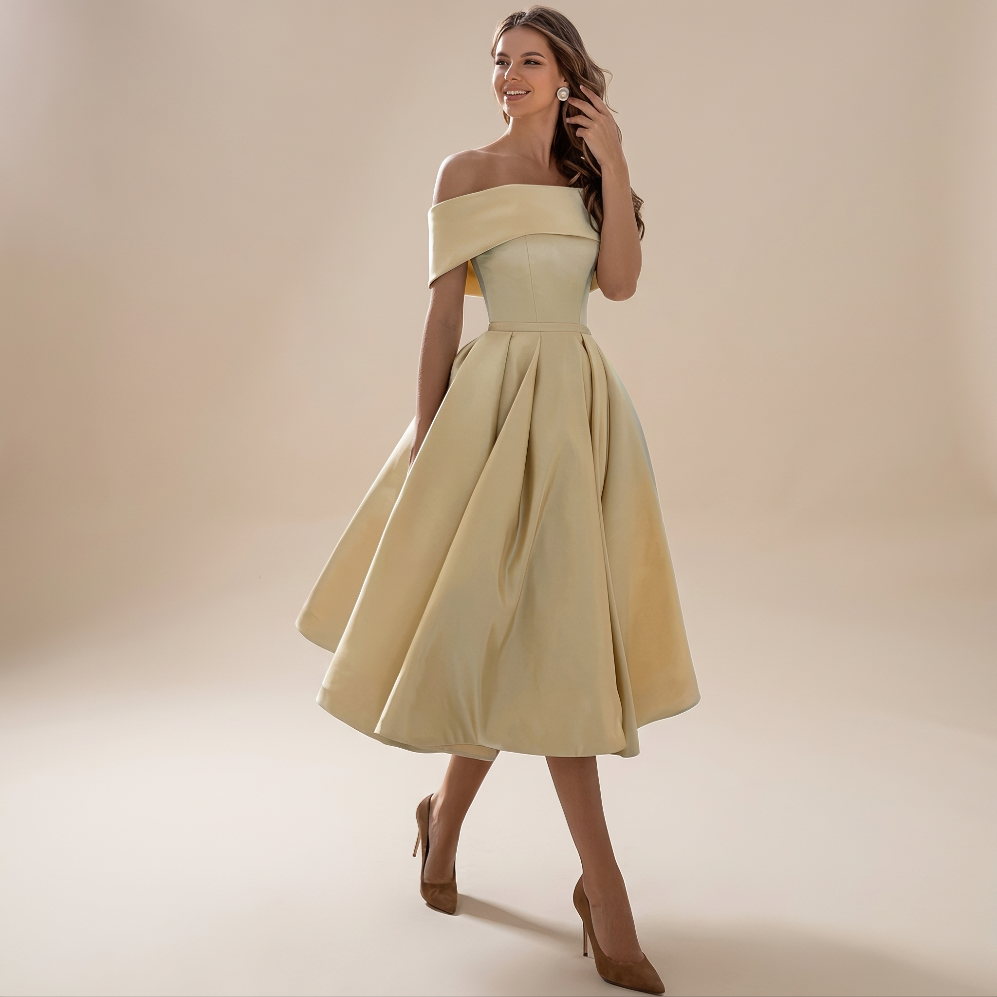 Erika - Robe Chic Aux Épaules Dénudées