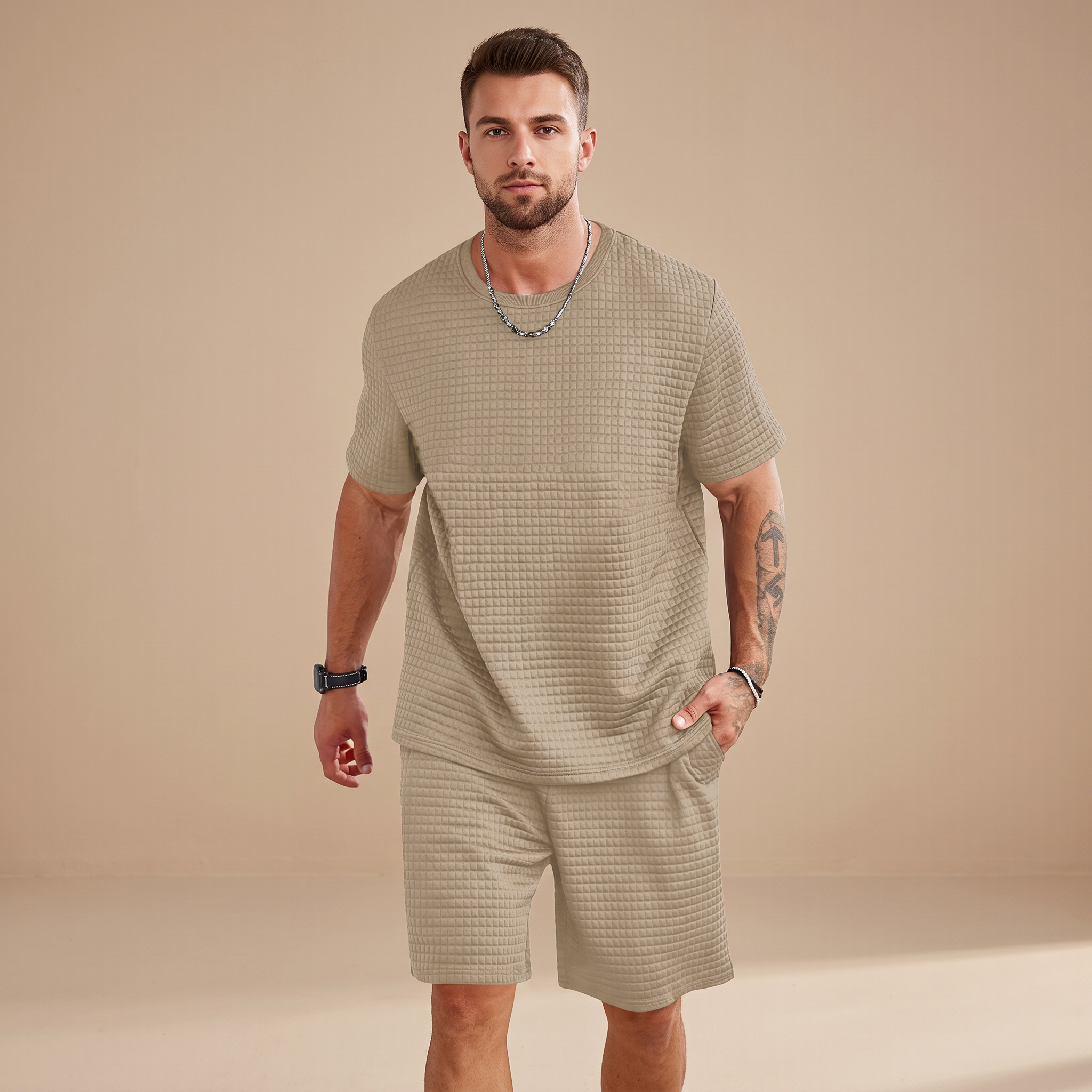 Harris - Ensemble Décontracté en Tissu Texturé