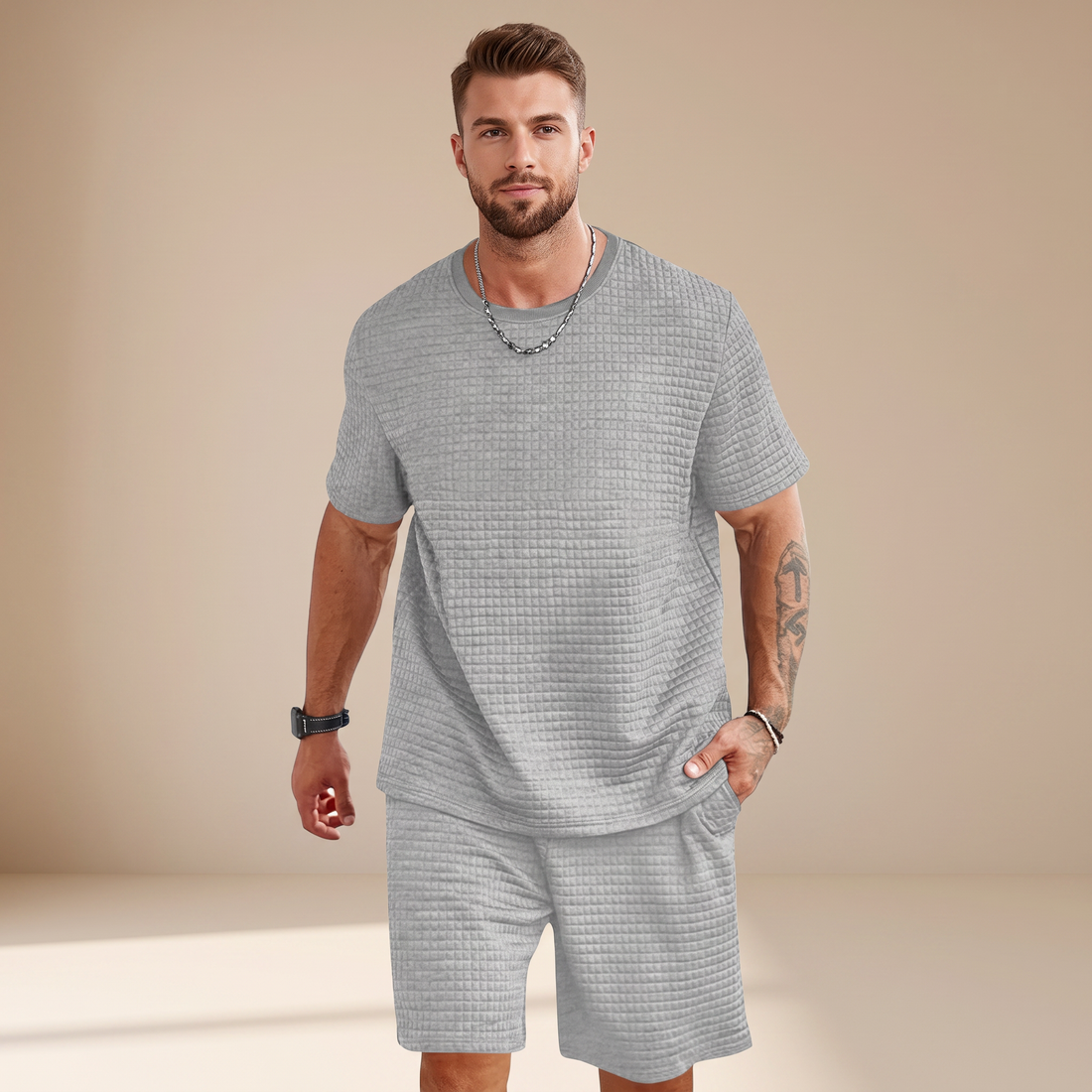 Harris - Ensemble Décontracté en Tissu Texturé