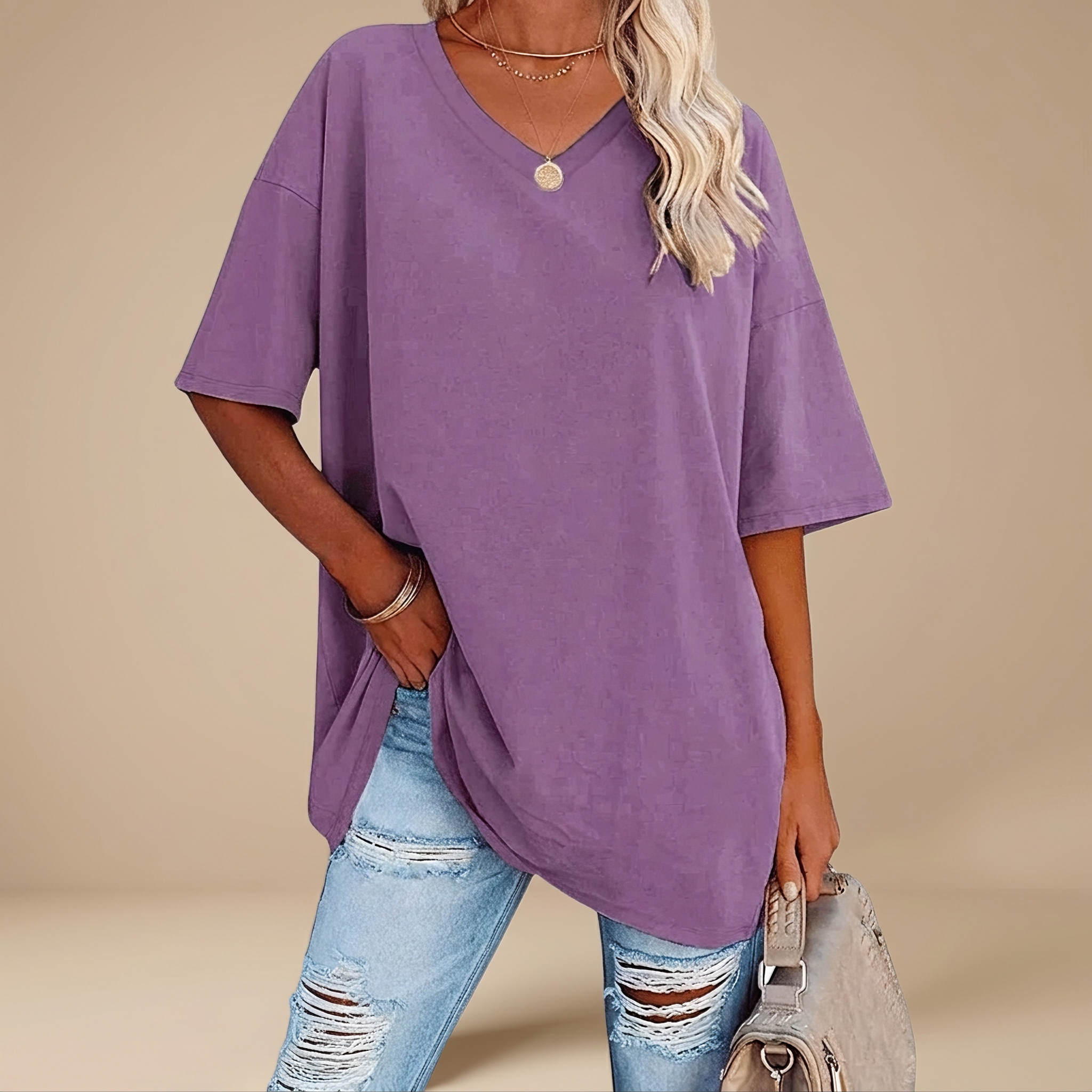Alissa - T-shirt Large Décontracté