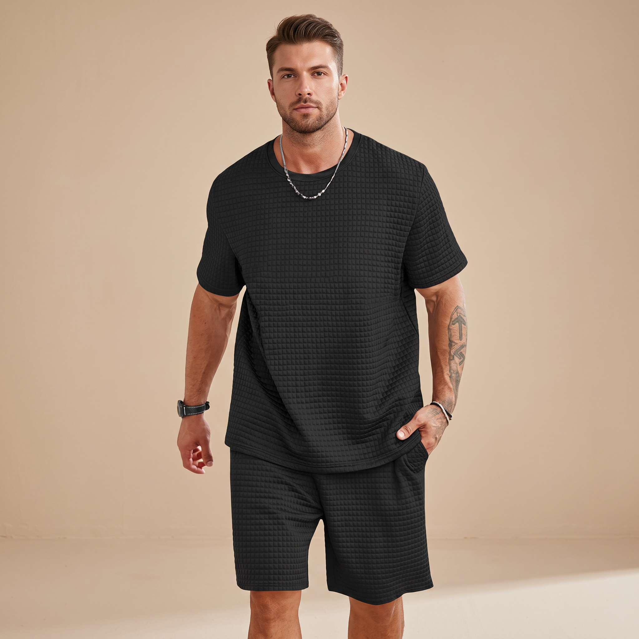 Harris - Ensemble Décontracté en Tissu Texturé