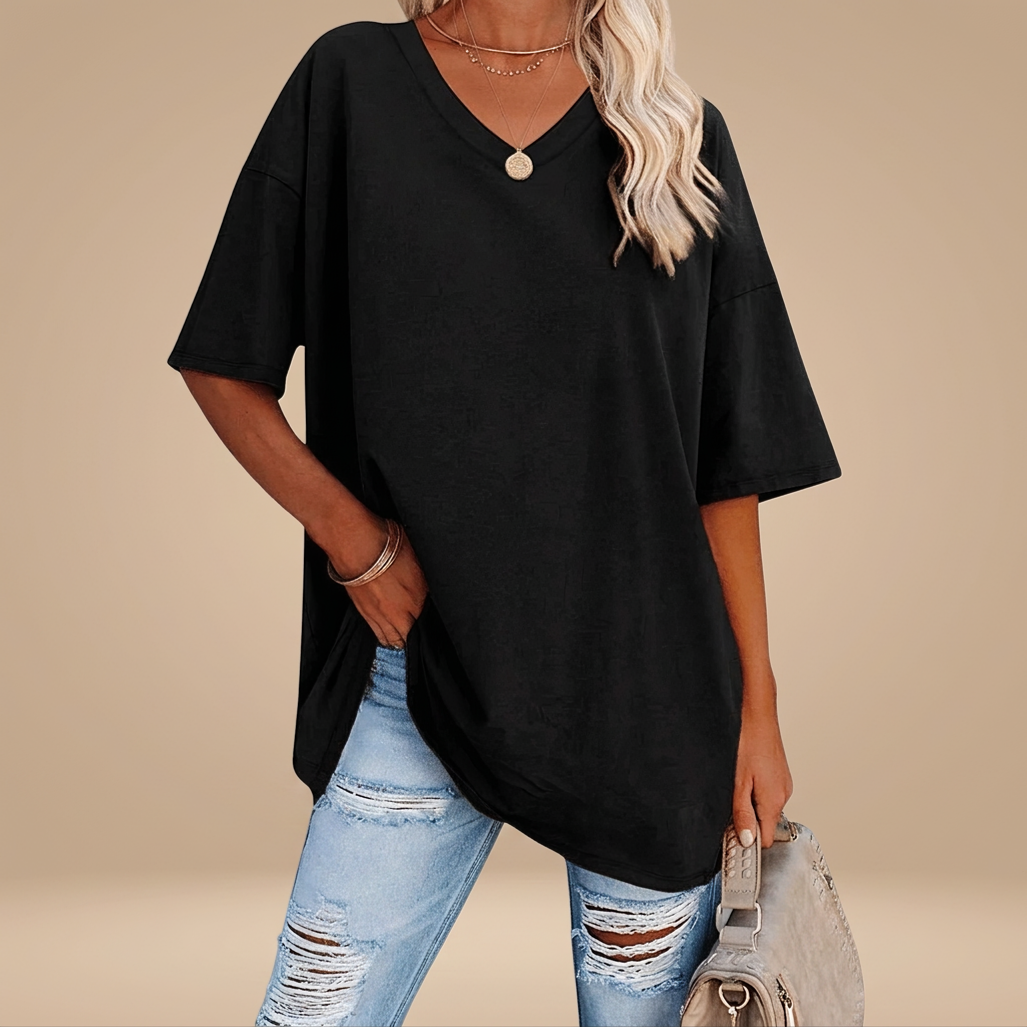 Alissa - T-shirt Large Décontracté