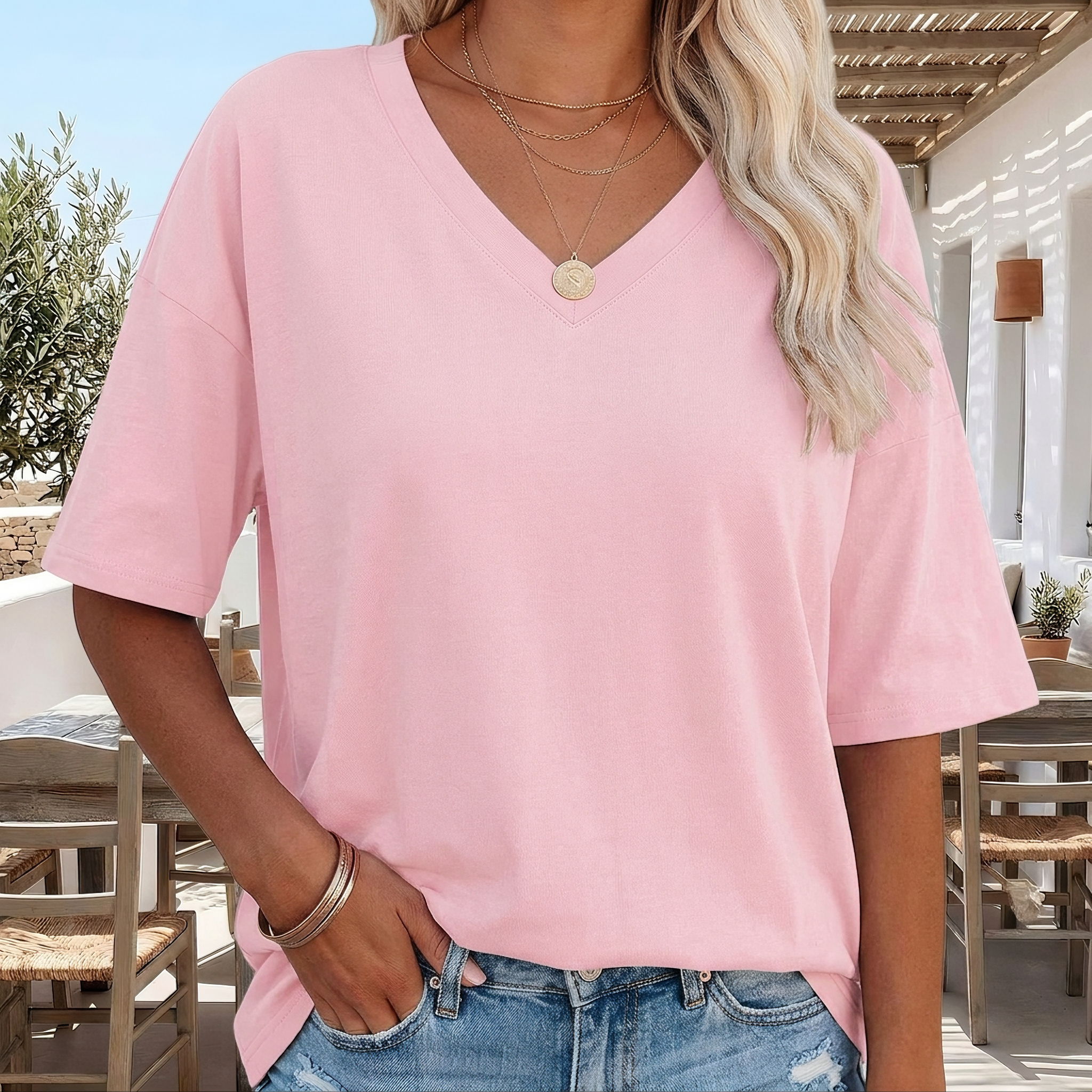 Alissa - T-shirt Large Décontracté