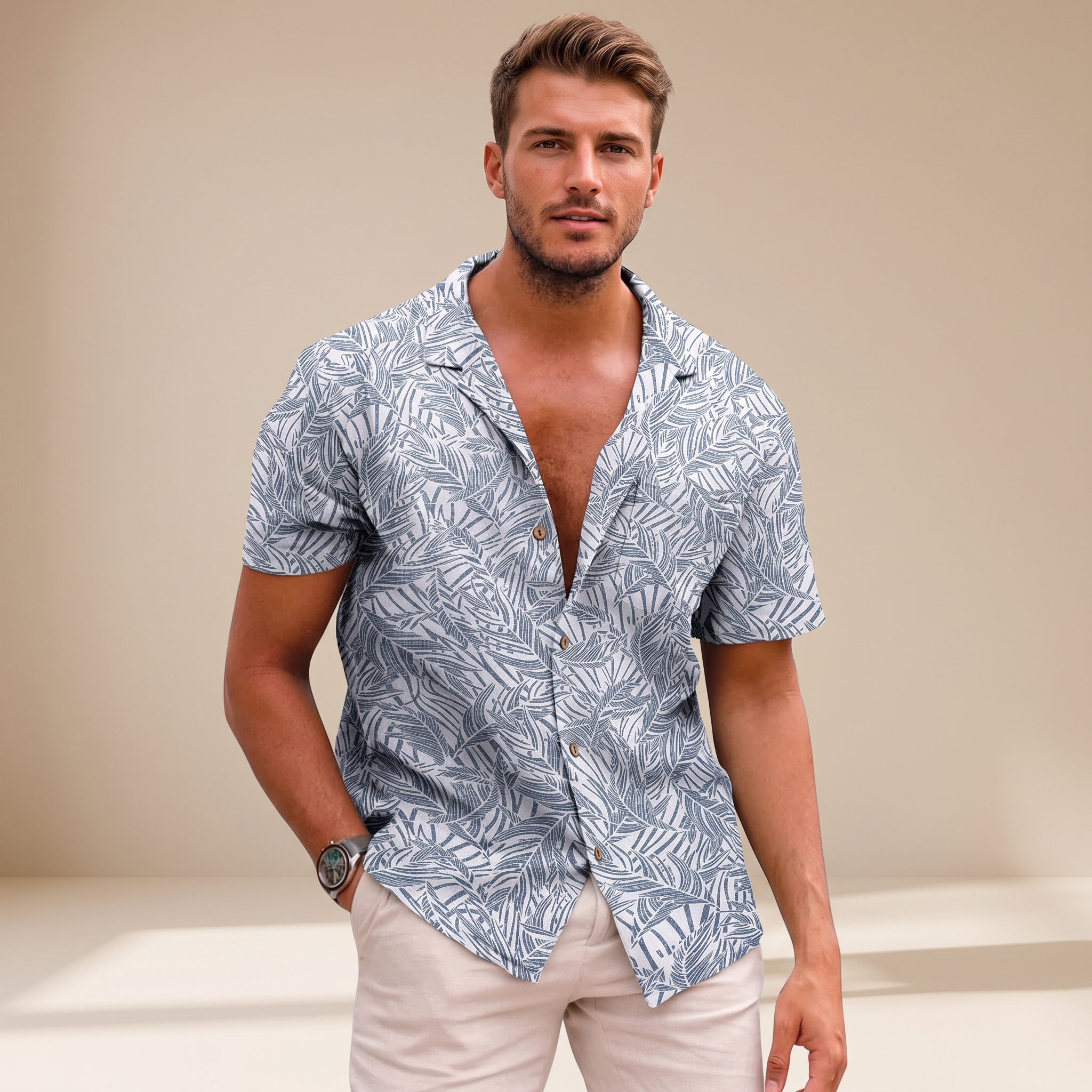 Tiago - Chemises à Motifs Floraux des Îles