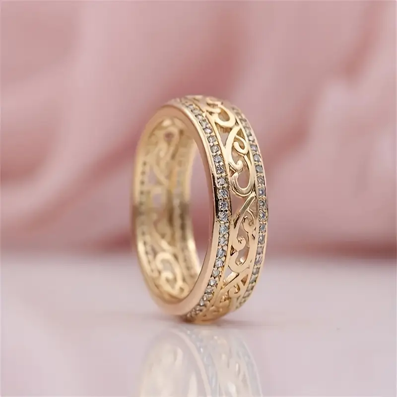Elena – Bague dorée creuse brillante