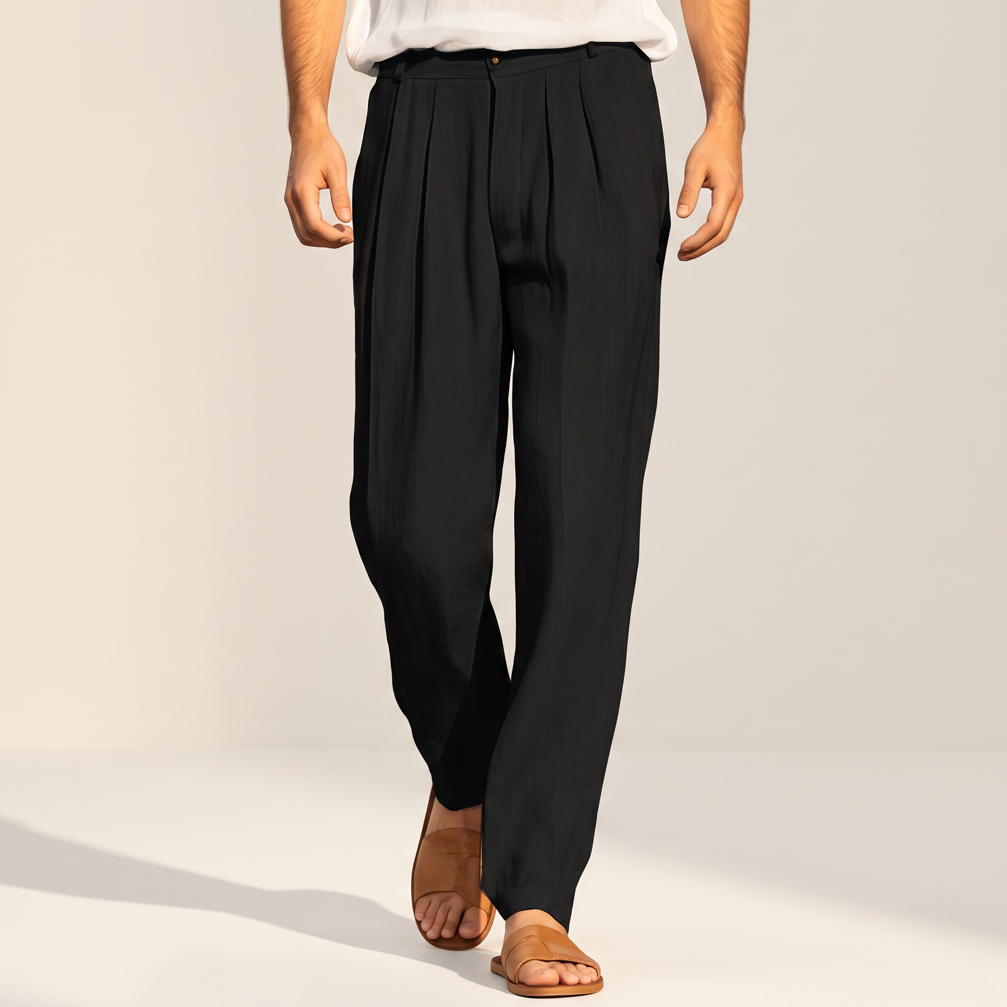 Randall - Pantalon large plissé et relax