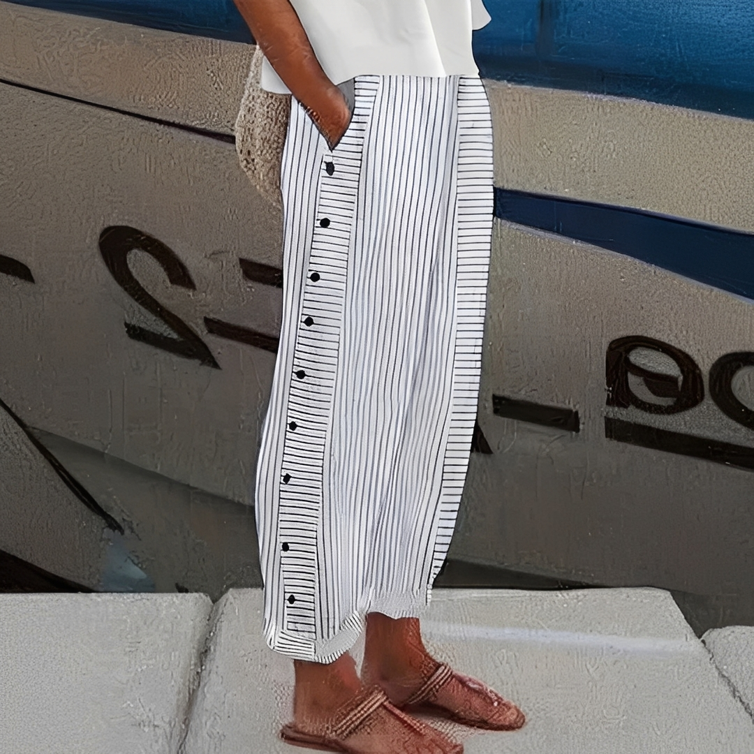 Charlyn - Pantalon rayé décontracté pour femmes