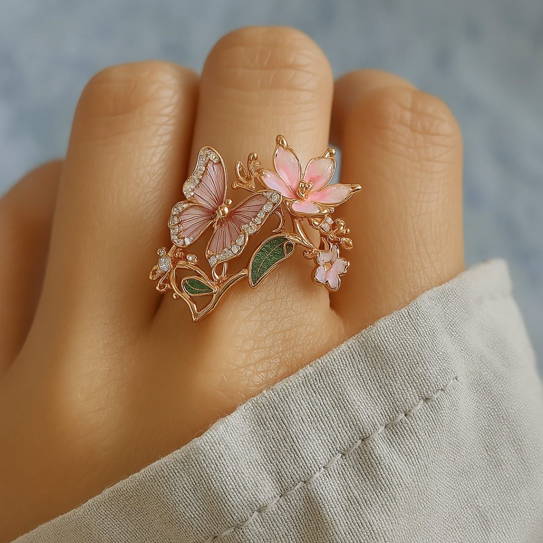 Meliora – Bague papillon brillante en zircon