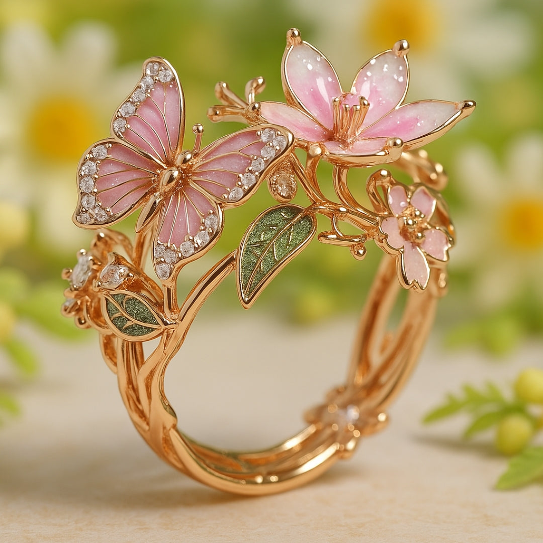 Meliora – Bague papillon brillante en zircon