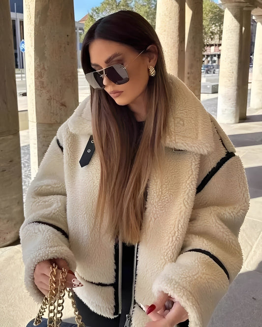 Irene - Manteau en peluche épaisse et douillet pour femmes