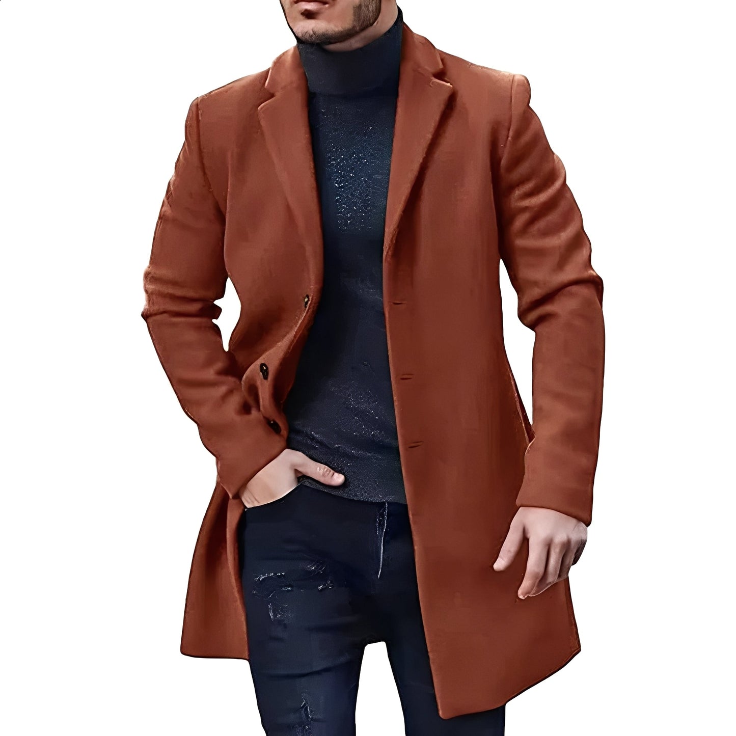 Denis - Veste élégante mi-longue en tweed pour hommes
