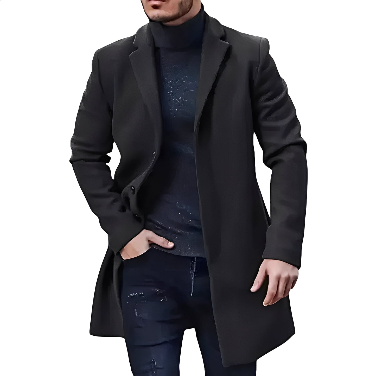 Denis - Veste élégante mi-longue en tweed pour hommes