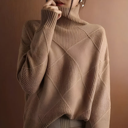 Lyndsea - Pull col roulé ample pour femmes